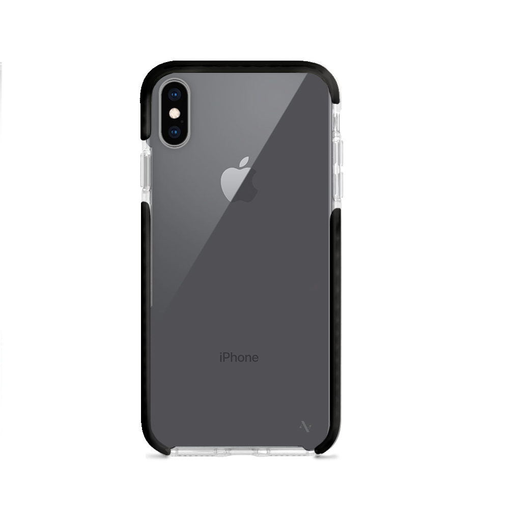 GOLF le MAAD Bump clear case for iPhone XS MAX, showcasing its slim design and customizable features.